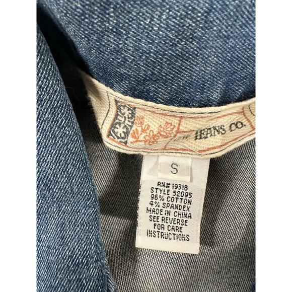 GW Jeans Co Denim JACKET Women Art to Wear Buttons Western BOHO - Picture 5 of 6